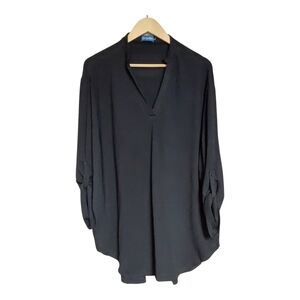 Blue Waters Black V-Neck Women's Blouse